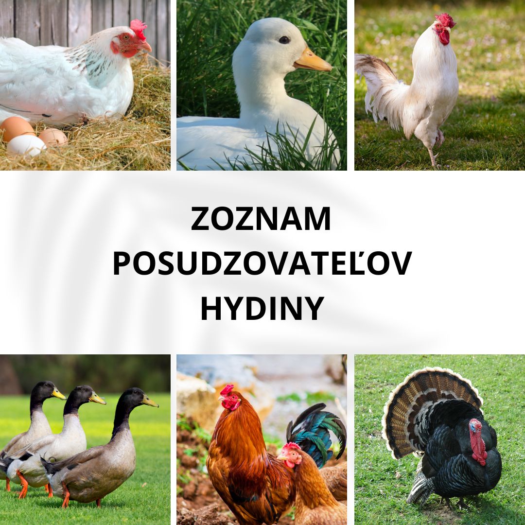 Zoznam posudzovateľov hydiny 2025
