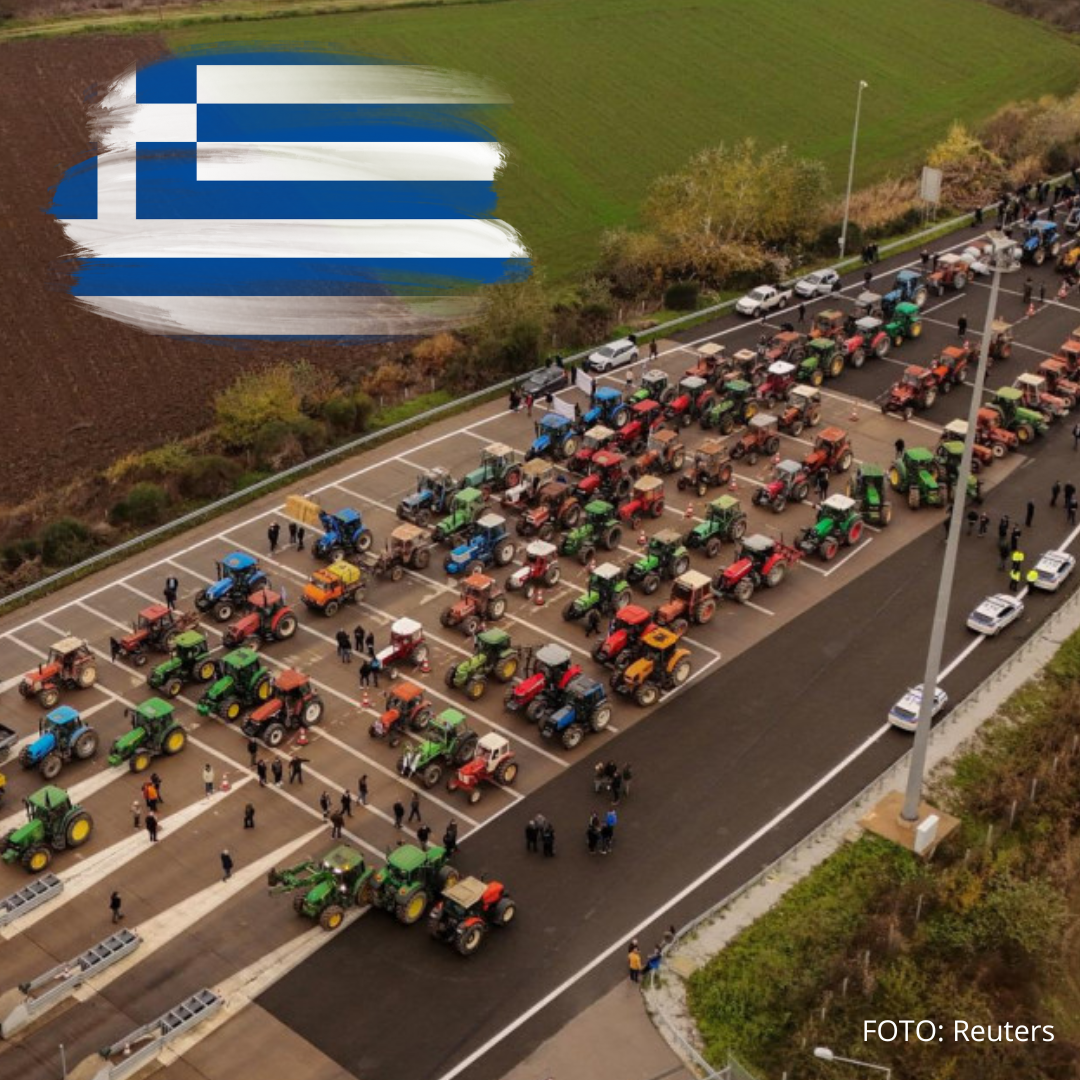 Grécke cesty plné traktorov: farmári už štvrtý deň bojujú za svoje práva